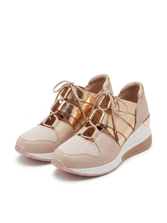 MICHAEL Michael Kors Shoes - MICHAEL Michael Kors Women's Blush and Rose Gold Wedge Sneakers